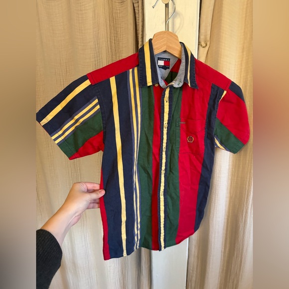 Vintage Tommy Hilfiger Boys Striped Shirt- 7 - Picture 3 of 8